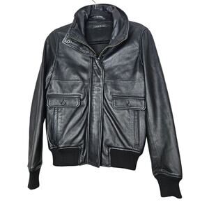Theory Black Leather Jacket